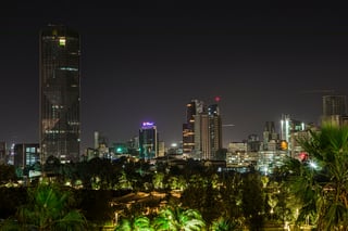 Addis Abeba nocą w Etiopii
